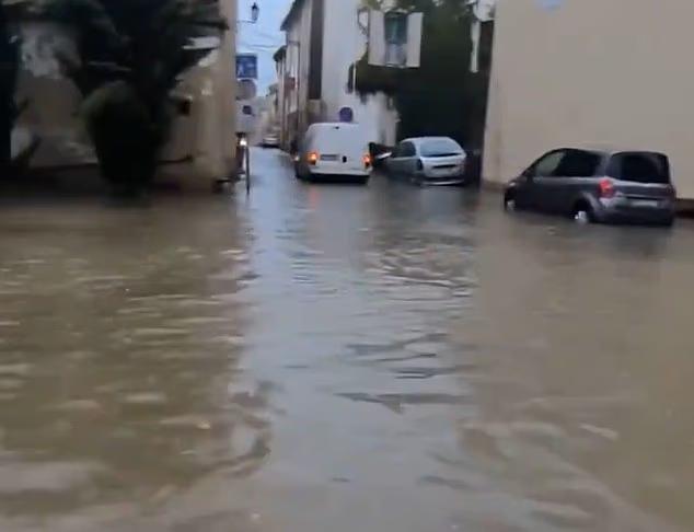 Roads turn into rivers in southern France as severe weather alert is ...