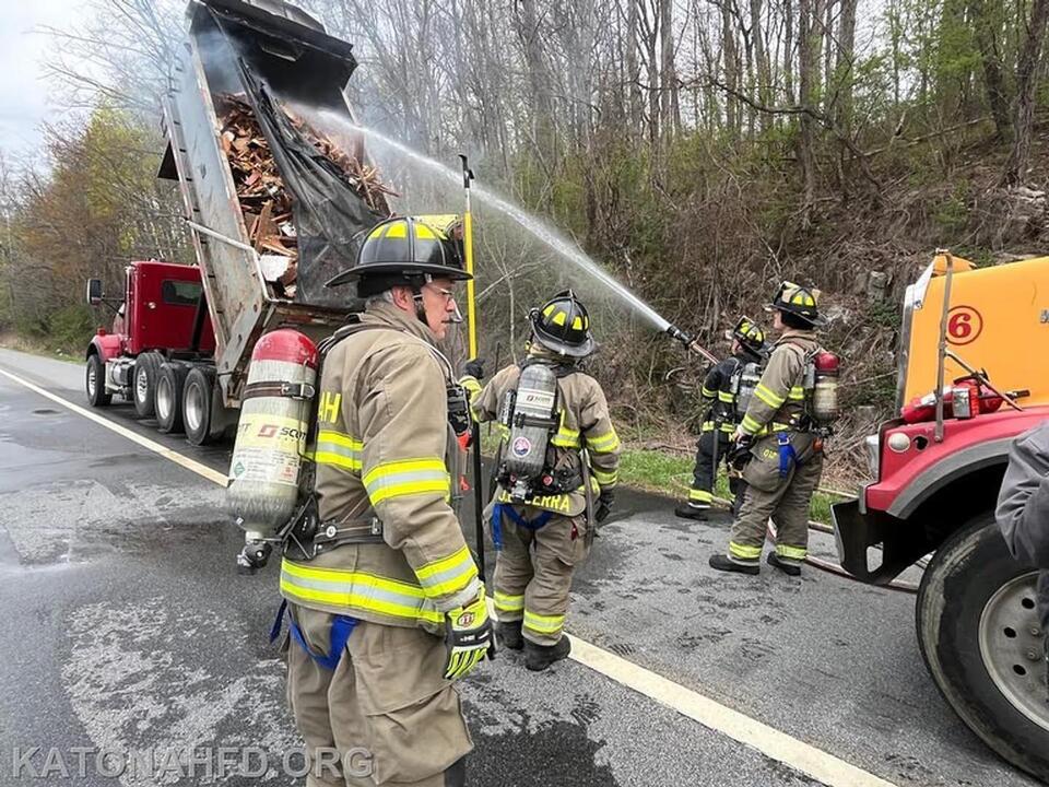 Dump Truck's Load Catches Fire On I-684 Off-Ramp In Katonah, Prompts ...
