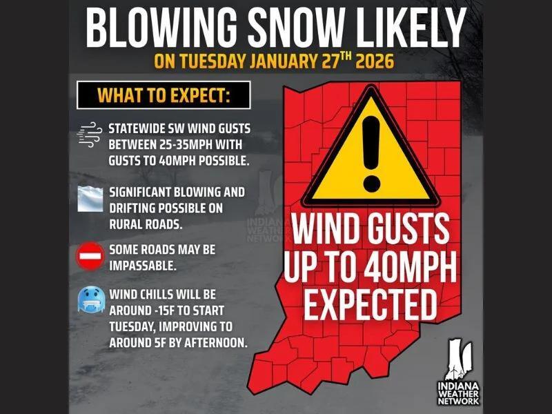 Indiana Braces for Dangerous Blowing Snow and Ground Blizzard ...