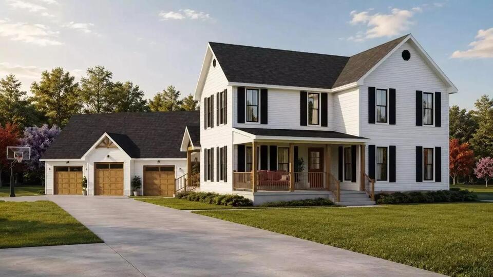 Stonydelph Lane 4-Bedroom Modern Farmhouse with Angled 3-Car Garage (3,480 Sq. Ft. Floor Plan)