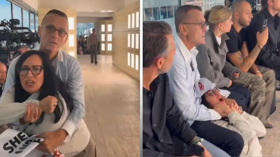 The most powerful man in fashion physically restrained a woman in public. This is how casual violence against women is now