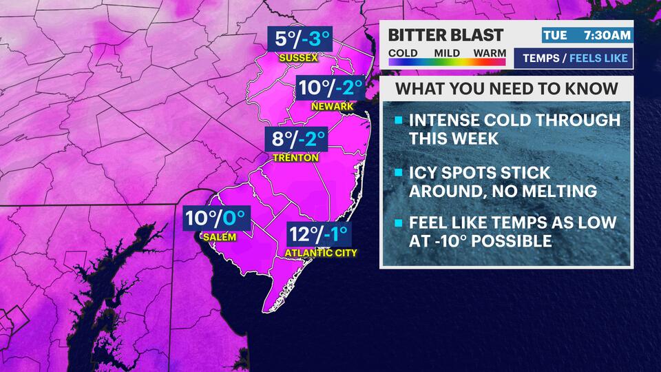 BITTER BLAST: Intense cold settles across, enhancing the icy hazards ...