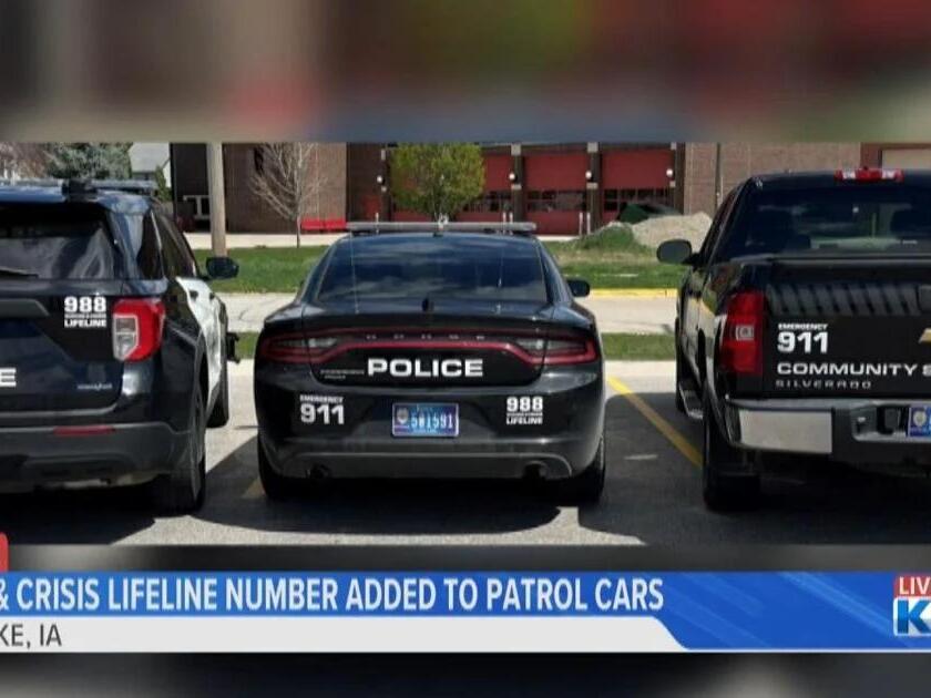 Clear Lake Police Department displays suicide & crisis lifeline number