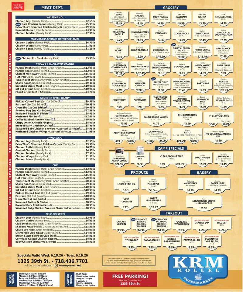KRM Kosher Supermarket Weekly Specials - NewsBreak