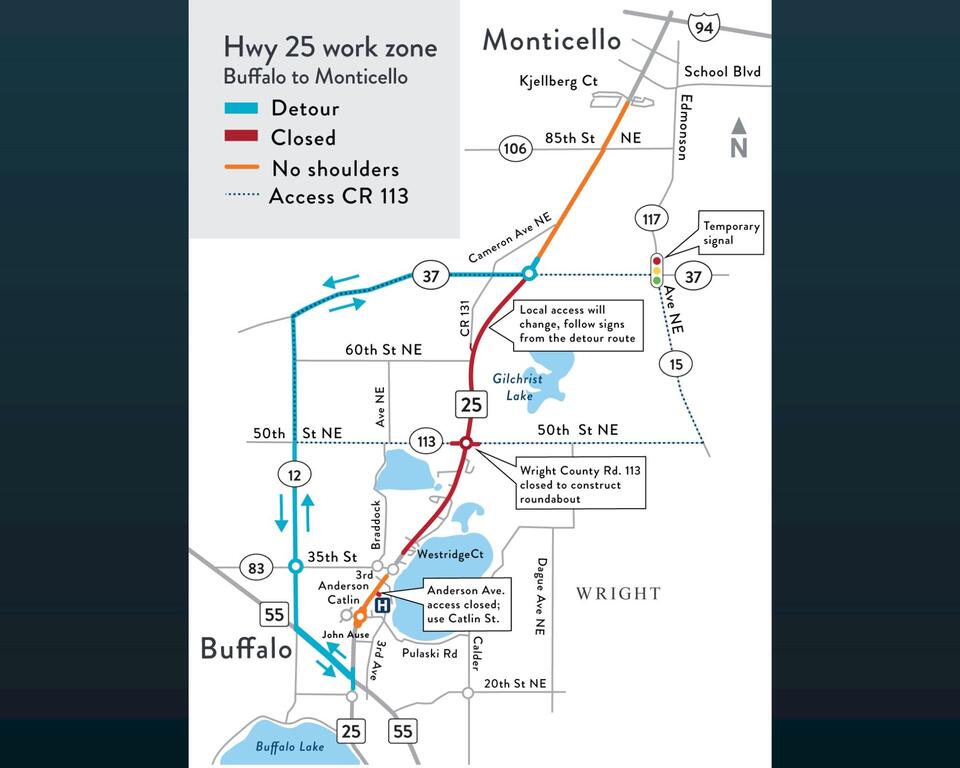 Highway 25 Reopens Friday From County Road 37 Roundabout to Monticello ...
