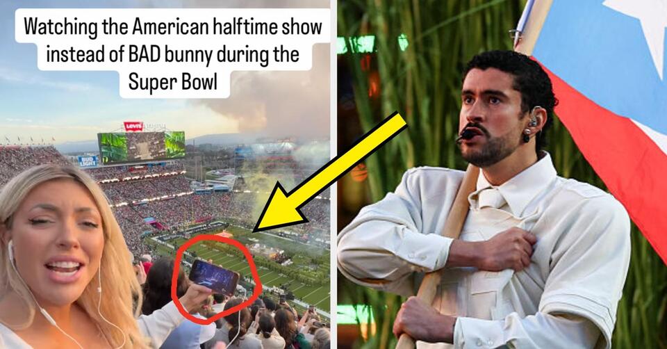 This Woman Trying To Boycott Bad Bunny While Standing In The Super Bowl(01)