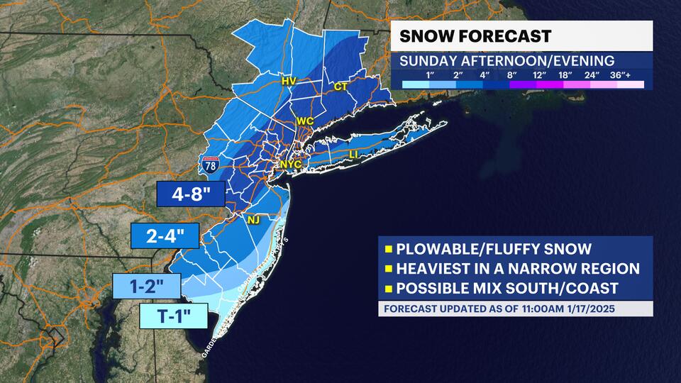 STORM WATCH: Saturday rain showers precede plowable snow Sunday in New ...