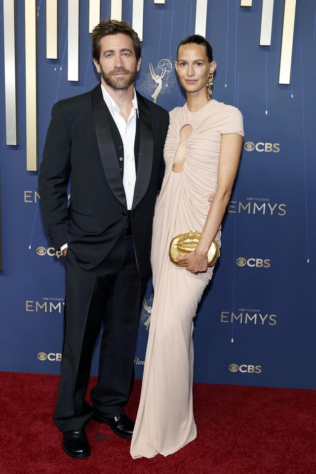 Jake Gyllenhaal Brings Jeanne Cadieu to the 2025 Emmys Red Carpet