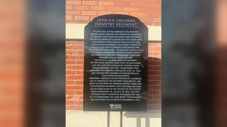 29th Regiment marker to be dedicated at Quincy’s Bethel AMC Church on November 1