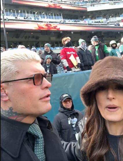 Cody Rhodes and Nikki Bella Attend Philadelphia Eagles Game Yesterday ...
