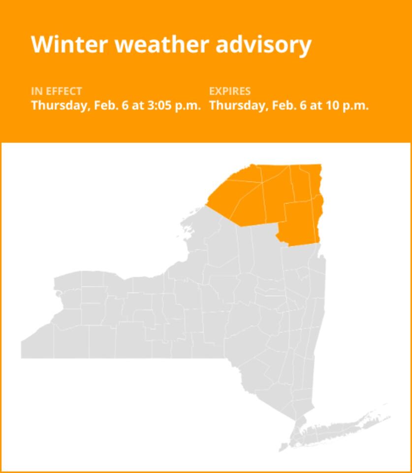 NY weather update: Winter weather advisory for New York until Thursday ...