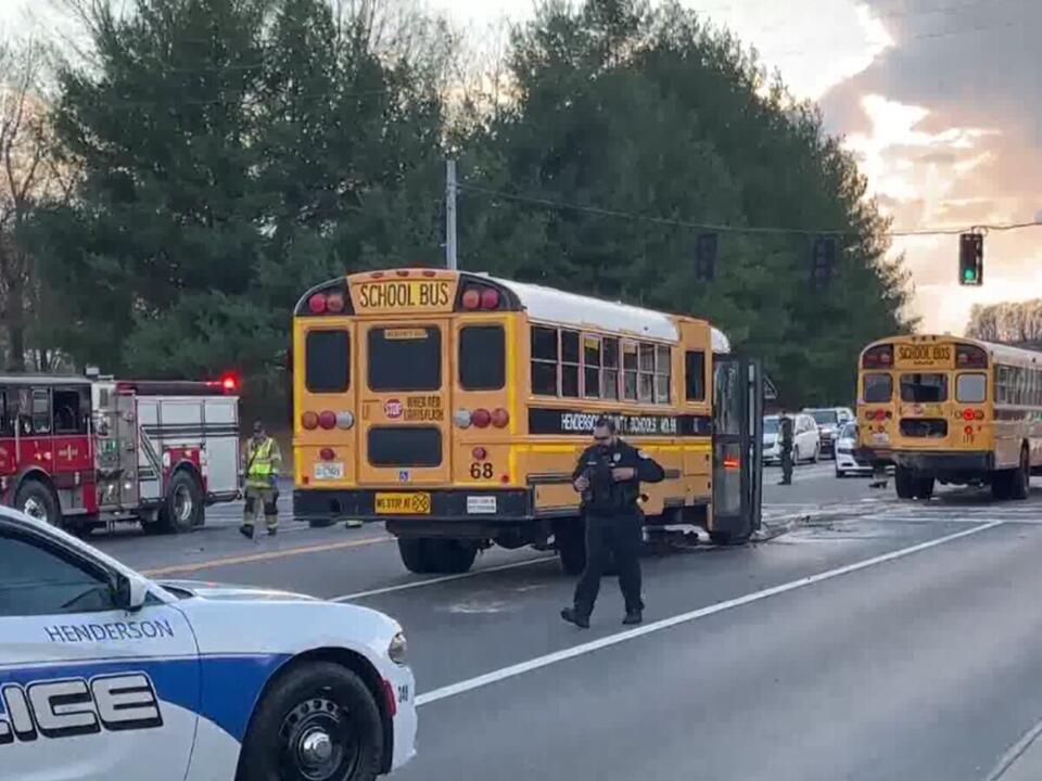 Ten students sent to hospital after two school buses crash in Henderson