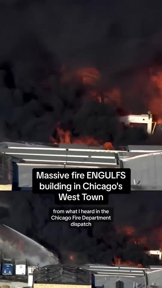 A massive fire has broken out in Chicagos West Town neighborhood ...