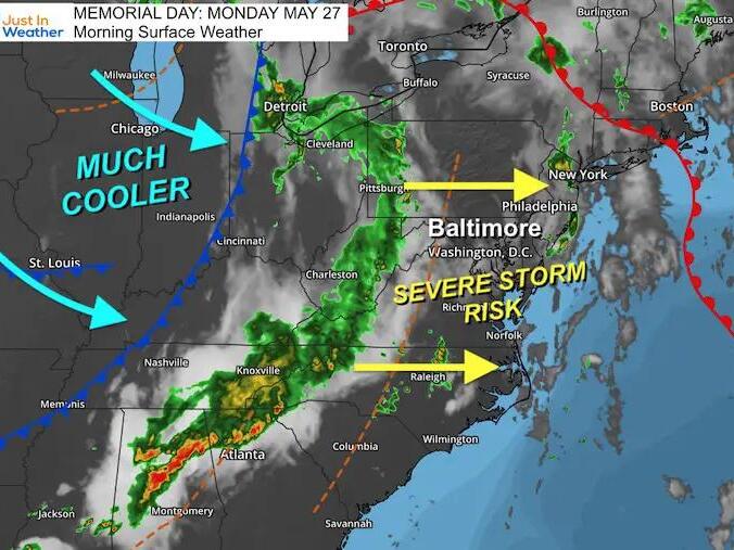 May 27 Memorial Day Severe Storm Risk Then Turning Cooler