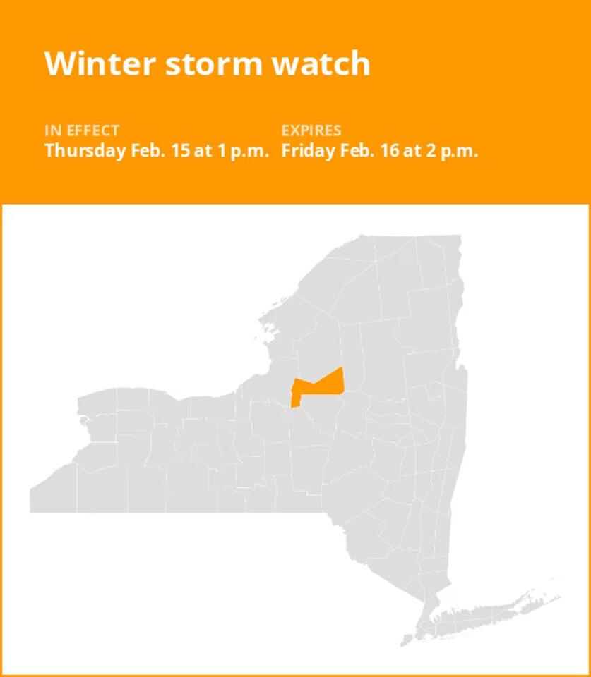 NY weather update: Winter storm watch issued for Oneida County for ...