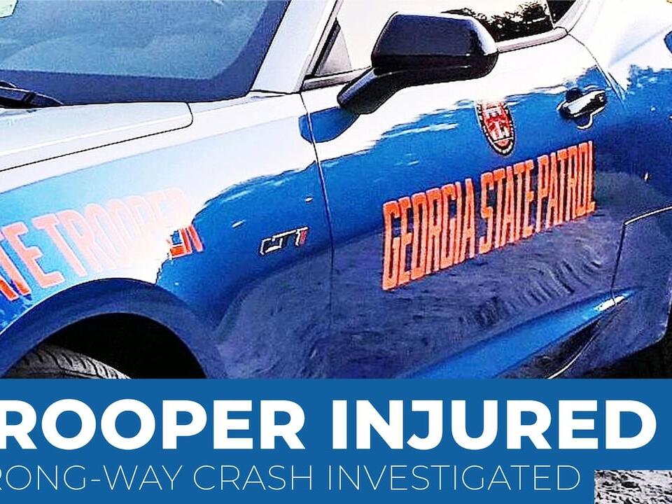 Georgia trooper injured in crash with wrong-way vehicle