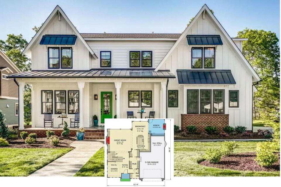 The Blackawn 5-Bedroom Shingle-Style Farmhouse Layout with Wine Cellar (3,553 Sq. Ft. Floor Plan)