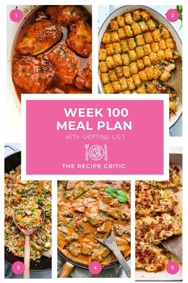 Weekly Meal Plan #100