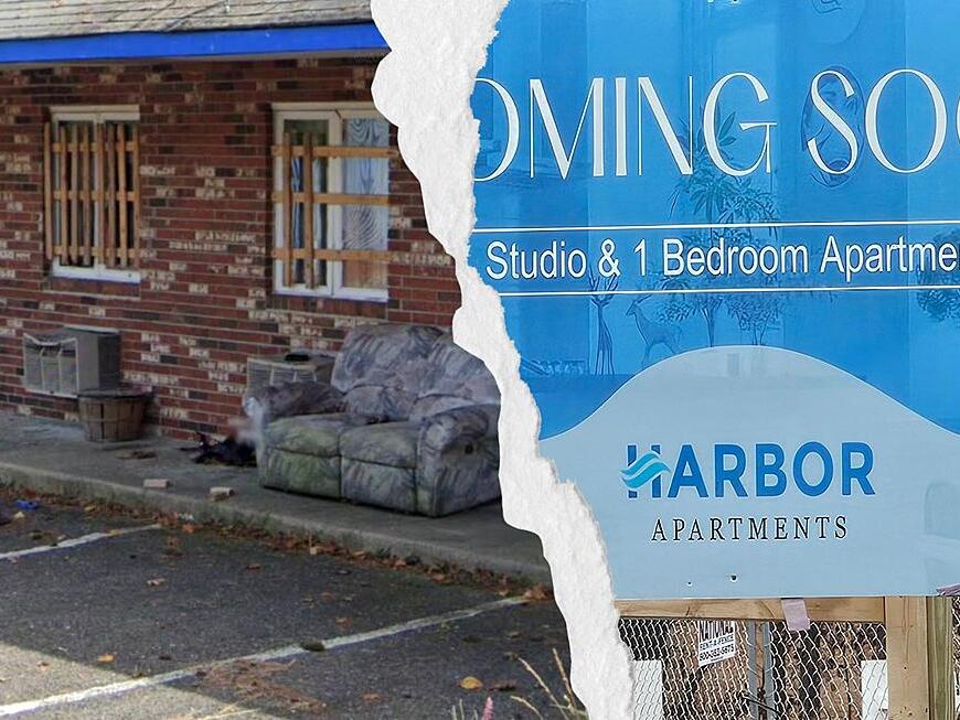 Dilapidated Motel in Egg Harbor Twp., NJ, New Apartment Complex