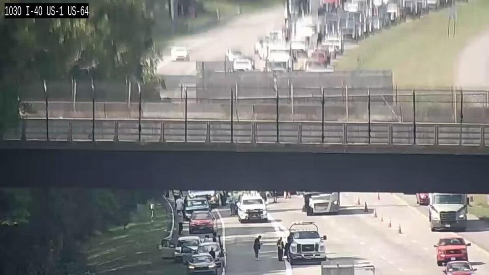 Large crash shuts down I-40 near Buck Jones Road in Wake County - NewsBreak