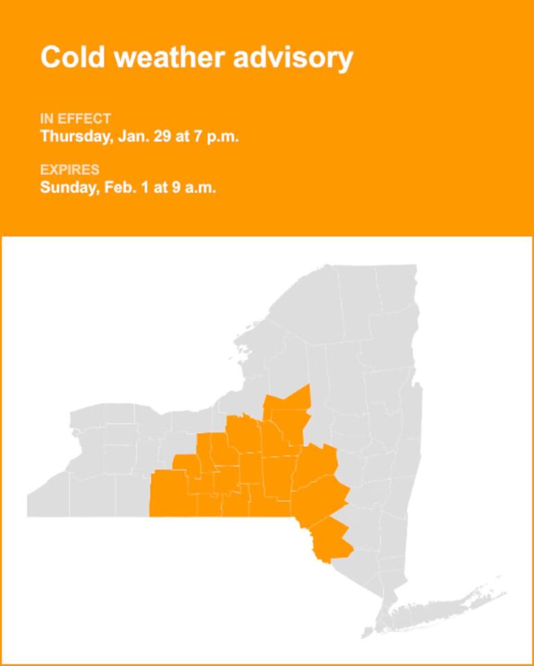NY weather: Cold weather advisory affecting part of New York until ...