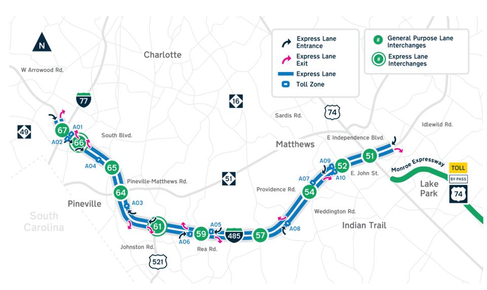 I-485 Express Lanes Open in South Charlotte: New Interchanges, Pricing ...