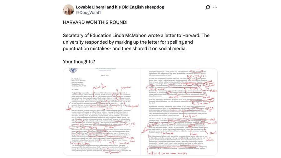 Fact Check: Harvard Did NOT Publish Red Pen Corrections of Linda ...