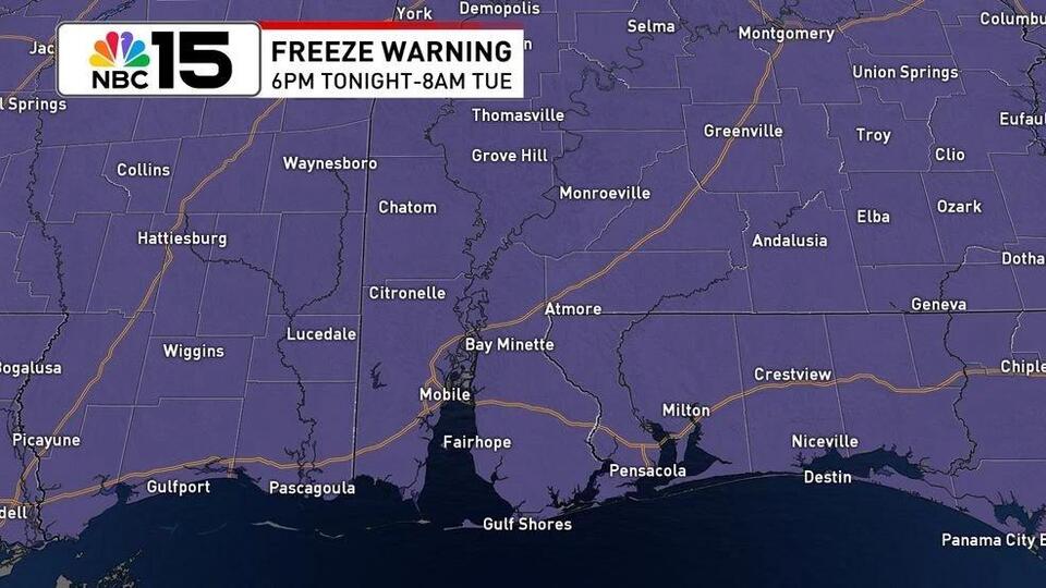 Freeze Warning tonight until Tue AM; Coldest air of the season - NewsBreak