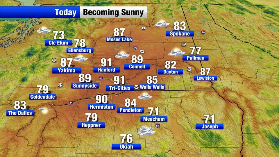 Cloudy skies and mild temps leading to a seasonably warm and windy ...