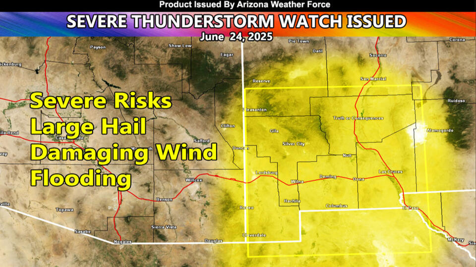 Severe Thunderstorms For the Southeast half of New Mexico June 24, 2025 ...