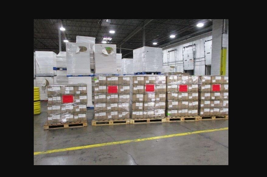 Several huge pallets of products not on the manifest were seized ...