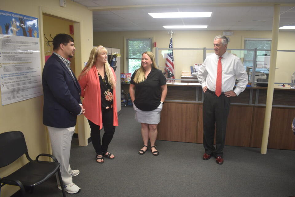 Sec. of State Tre Hargett visits Dickson County Election Office to talk early voting, integrity