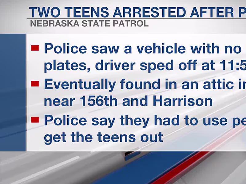 Nebraska State Patrol arrests 2 teens after Omaha pursuit