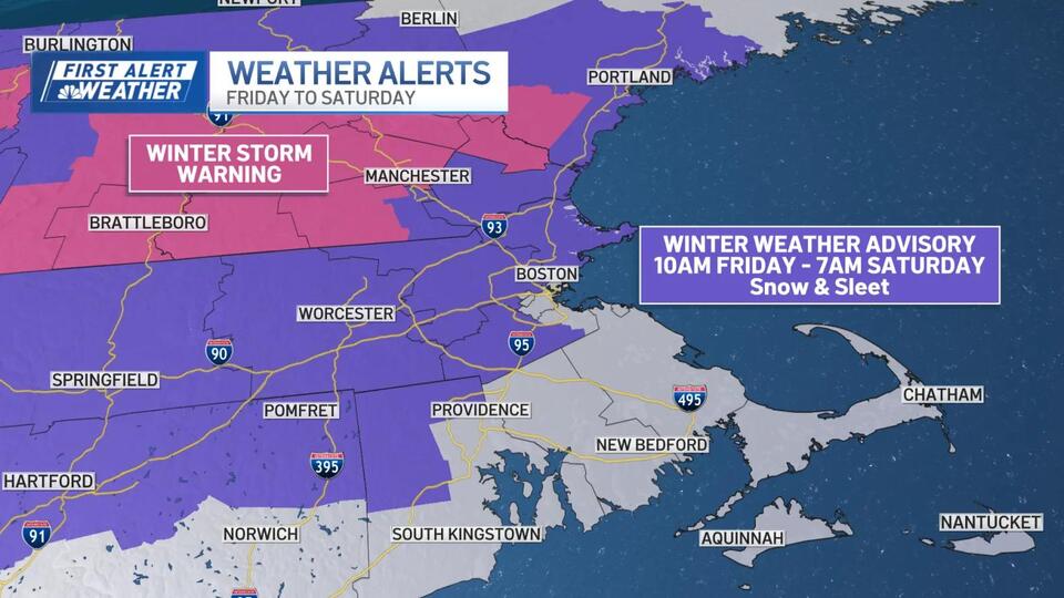 FIRST ALERT: Rain, sleet and plowable snow today, winter storm warning ...