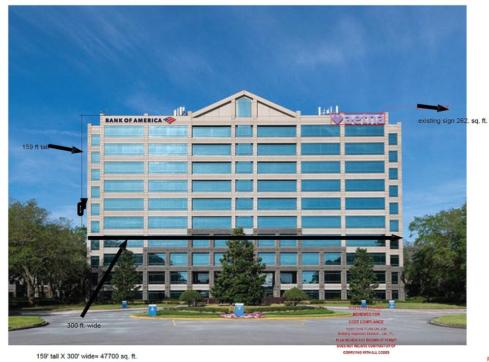 Bank of America placing signage on entry building at Gramercy Woods ...