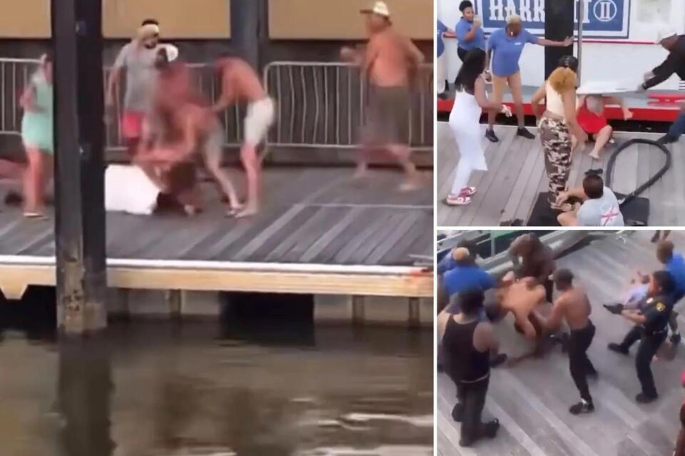 Wild brawl breaks out on Alabama dock among dozens of people in caught ...