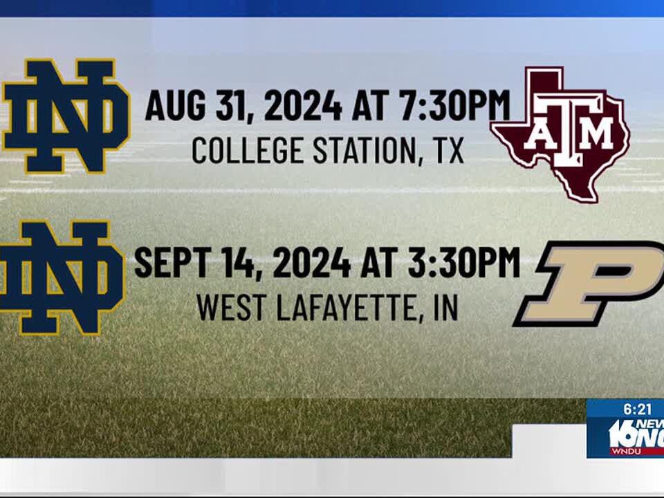Notre Dame football announces kickoffs for two 2024 road games