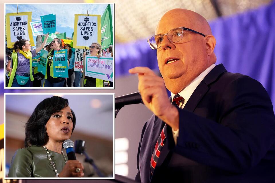 Former Republican Maryland Gov., current Senate candidate Larry Hogan ...