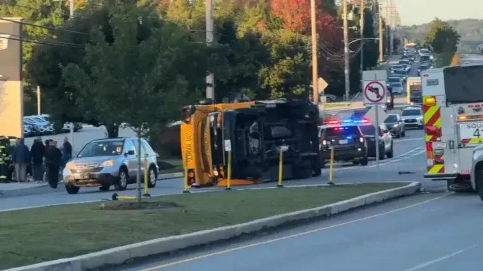 School bus overturns in West Chester Pike crash, injuring 4 students ...