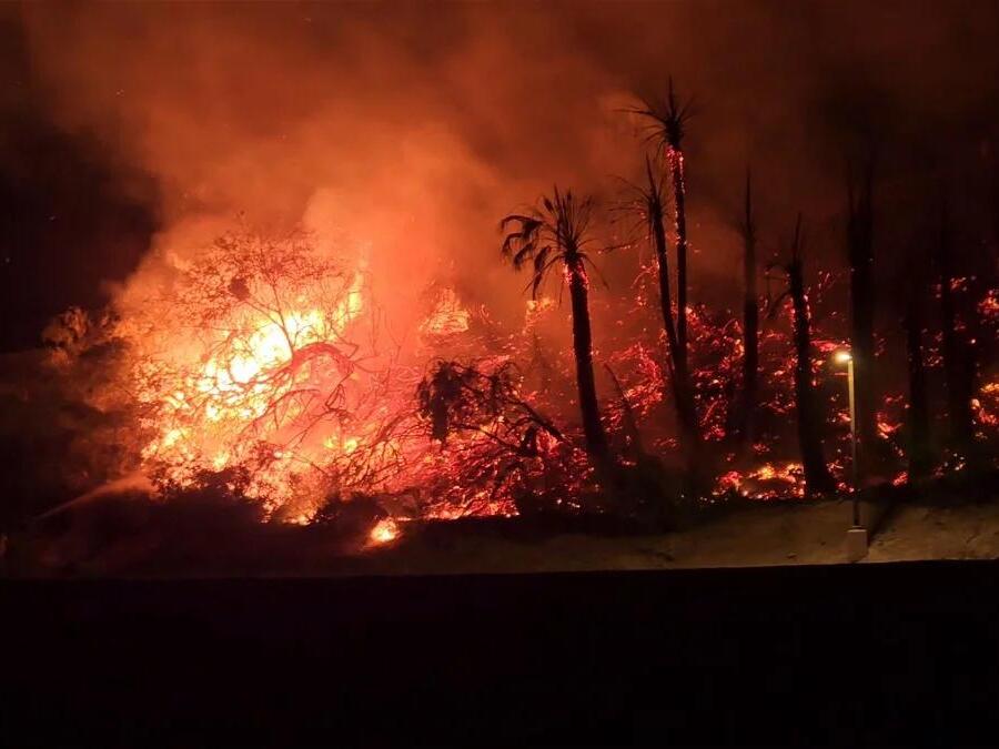 Brush fire burns approximately two acres of land