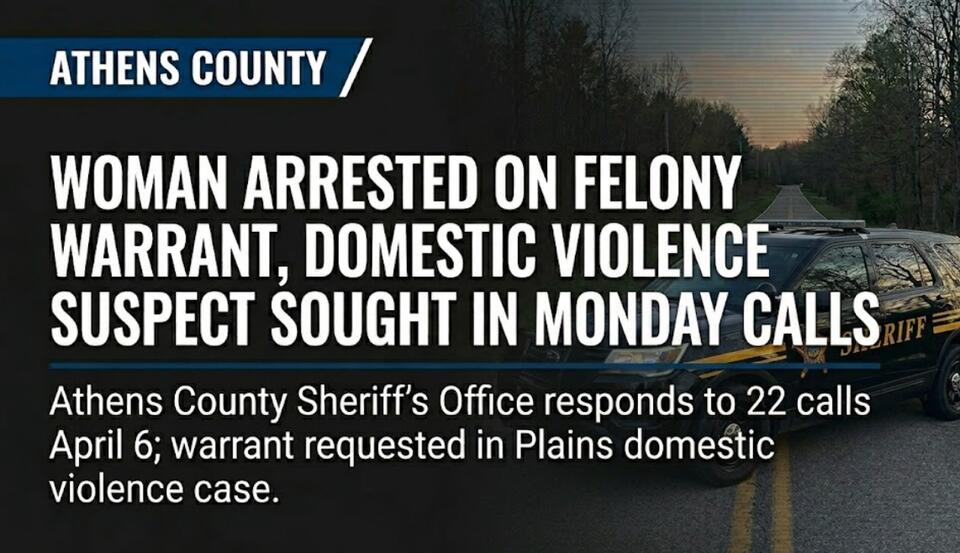 Athens County Sheriff’s Office blotter: Woman arrested on felony ...