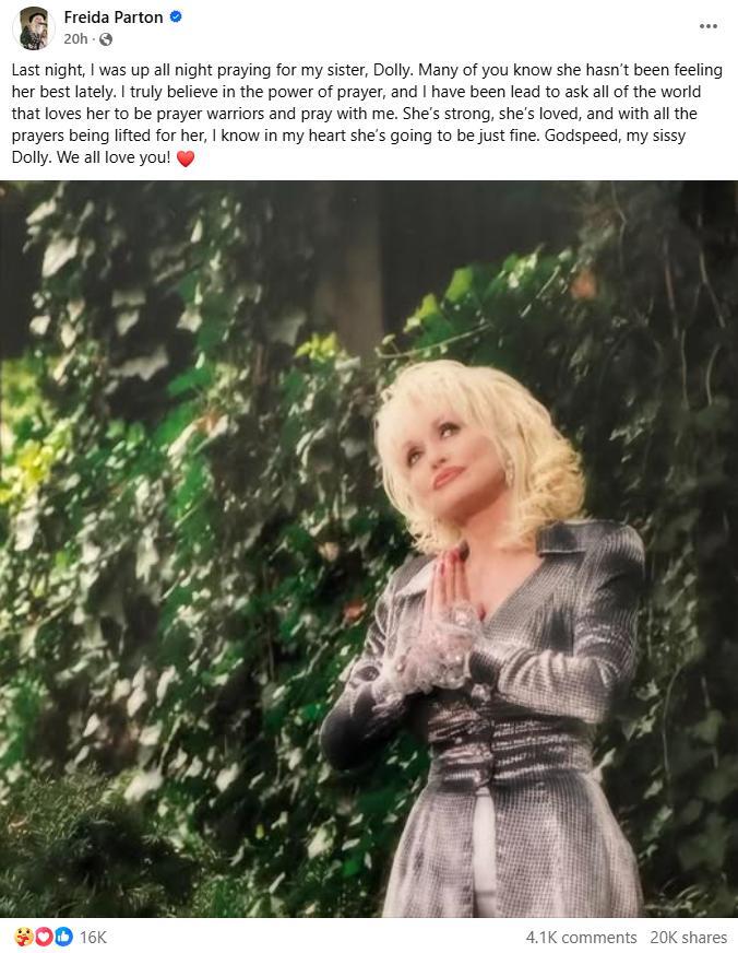 Freida Parton Reassures Fans After Health Comments About Dolly Parton ...