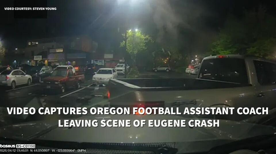 Dashcam clips show alleged hit-and-run after crash involving UO coach Ra'Shaad Samples