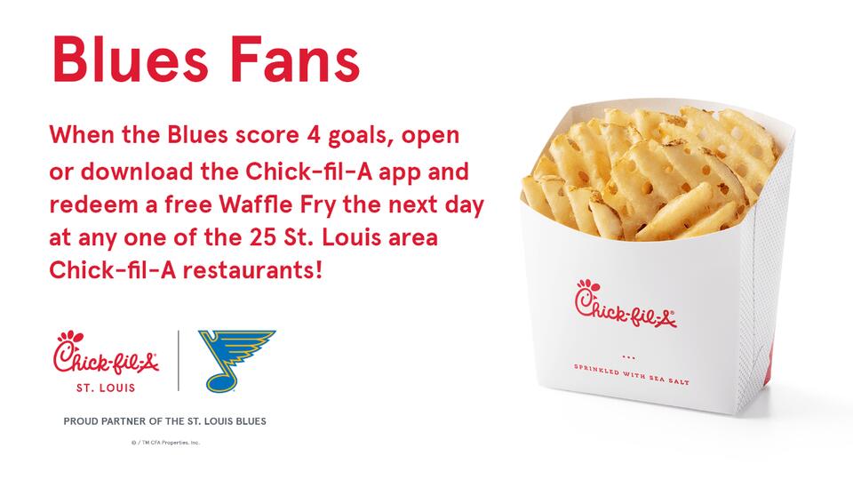 Blues, Chick-fil-A St. Louis announce free Waffle Fry promotion - NewsBreak