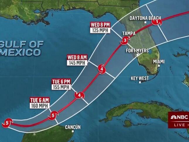 Hurricane Milton strengthens to a Category 5 storm