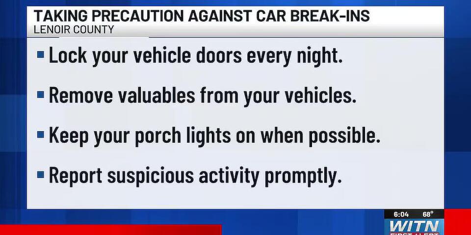 DEPUTIES: Lenoir County brings attention to recent reported car break ...