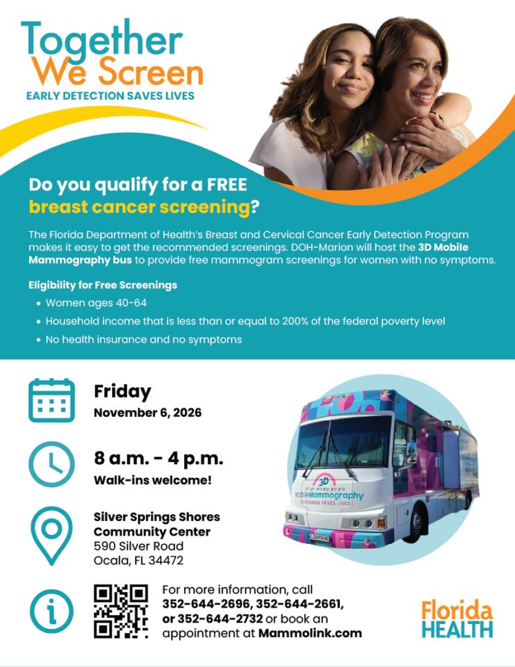 💰 Free breast cancer screenings Nov. 6 in Marion County - NewsBreak