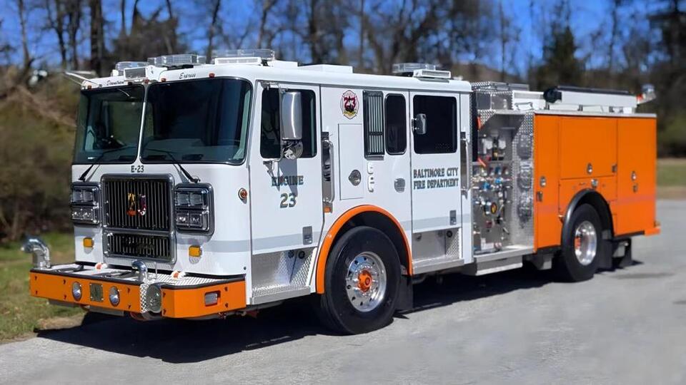 Back in orange: Baltimore’s new fire engine revives ’70s-era color ...
