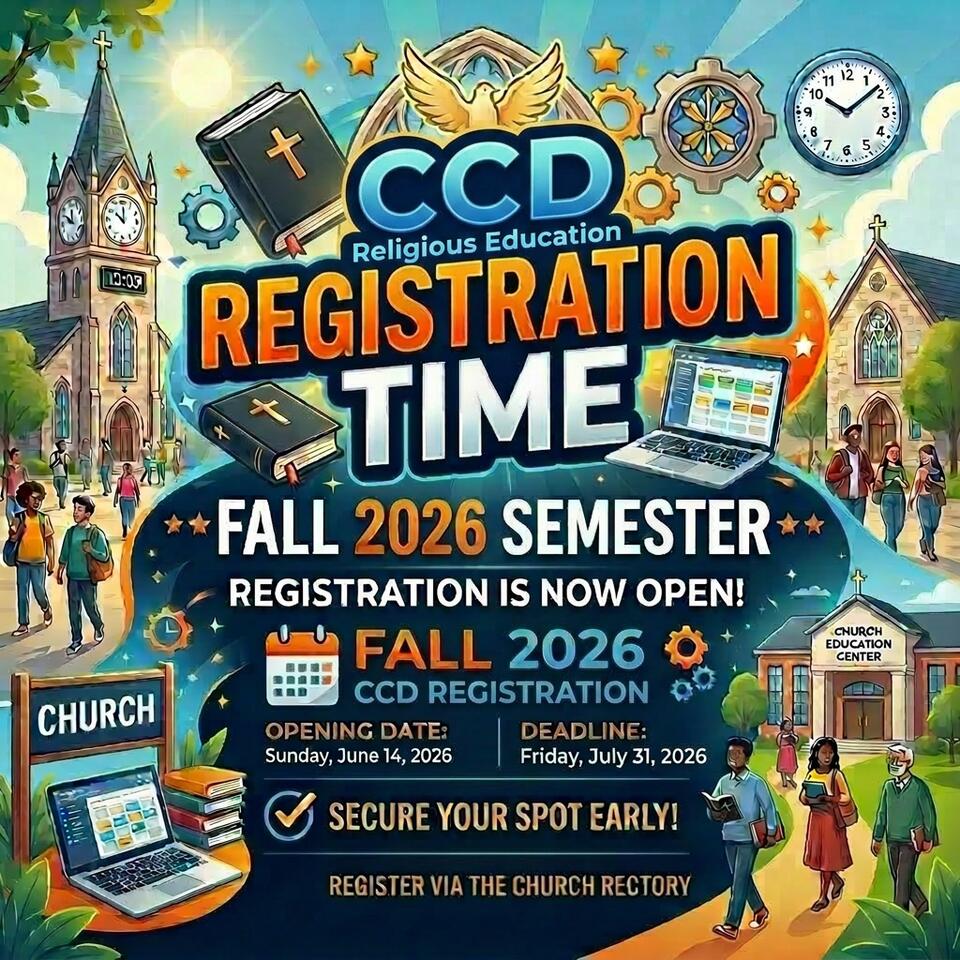 CCD Registration is OPEN for 2026-2027 Year! - NewsBreak