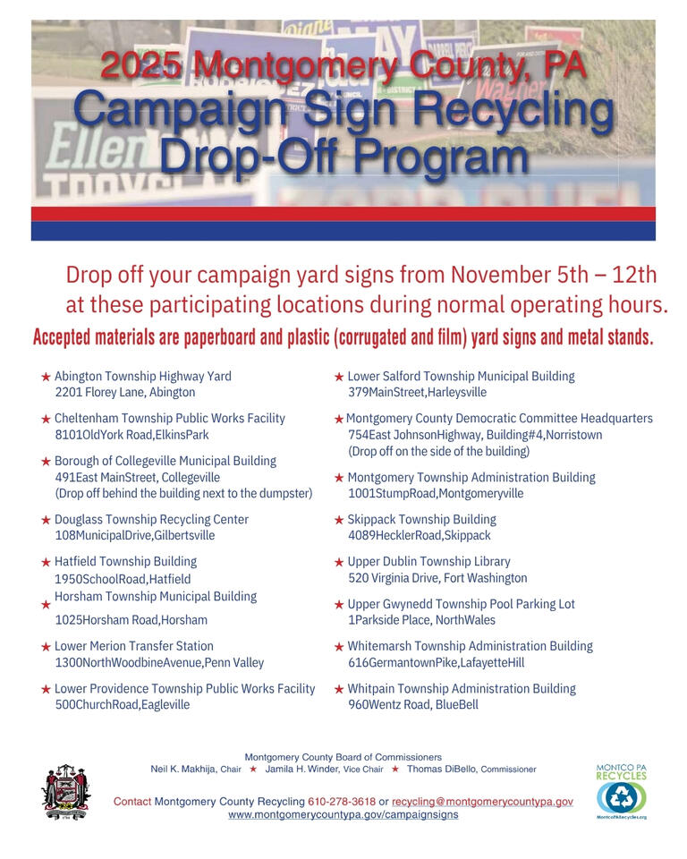 Montgomery County Campaign Sign Recycling Drop-off - 2025 - NewsBreak